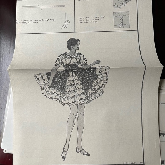 Vintage Authentic Patterns Inc Square Dancing Dress Pattern Sizes 12-14-16 #317 - Picture 6 of 8